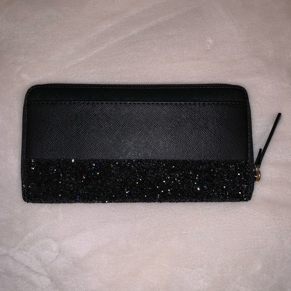 SOLD NWT Kate Spade Black Glitter Wallet - Picture 2 of 4